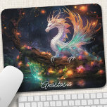 Enchanted Forest Dragon Personalised Mouse Mat<br><div class="desc">Transform your workspace into a magical realm with this enchanting mouse pad featuring a majestic dragon nestled within an ethereal forest. The vibrant colours and intricate details bring the scene to life, inspiring creativity and wonder. The smooth surface ensures precise mouse movements while the non-slip backing keeps it securely in...</div>