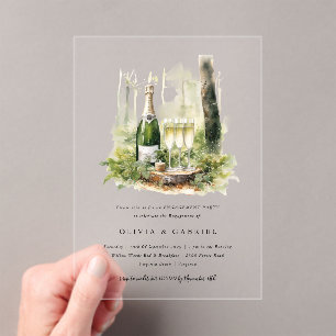 Enchanted Forest Elegant Engagement Party  Acrylic Invitations