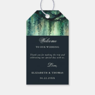 Enchanted Forest Emerald Elegant Wedding Welcome Gift Tags
