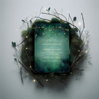 Enchanted Forest Emerald Gold Fairy Lights Wedding