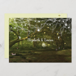 Enchanted Forest, Fairies, String Lights Wedding Invitation