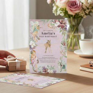 Enchanted Forest Fairy Birthday Party Invite