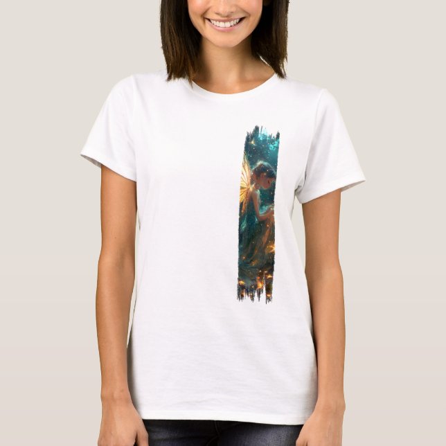 Enchanted Forest Fairy Brushstroke Paint  T-Shirt (Front)
