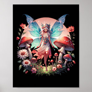Enchanted Forest Fairy Fantasy Mystical Butterfly Poster