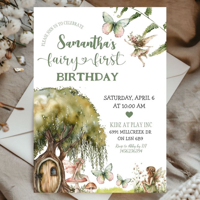 Enchanted Forest Fairy First Birthday Invitation (Creator Uploaded)