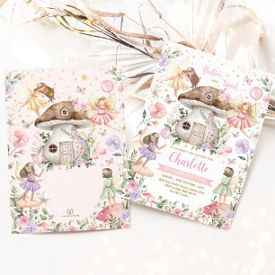 Enchanted Forest Fairy Floral Garden Girl Birthday Invitation