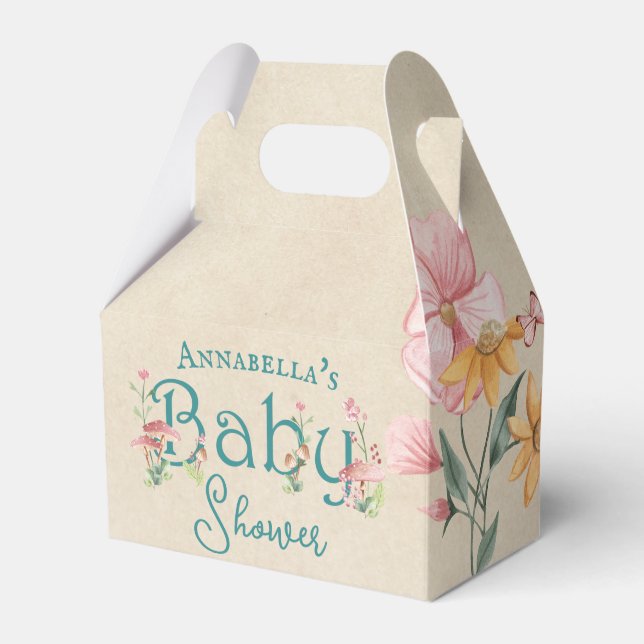 Enchanted Forest Fairy Garden Baby Shower Favour Box (Front Side)