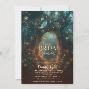 Enchanted Forest Fairy Lights Bridal Shower Invitation