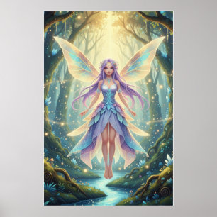 Enchanted Forest Fairy   Magical Fantasy Art  Poster