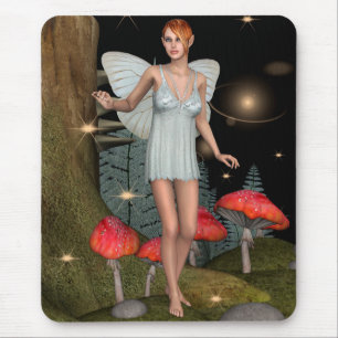 Enchanted Forest Fairy Mushroom Fantasy Art Mouse Mat