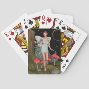 Enchanted Forest Fairy Mushroom Fantasy Art Playing Cards