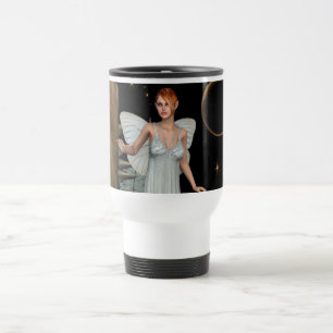Enchanted Forest Fairy Mushroom Fantasy Art Travel Mug