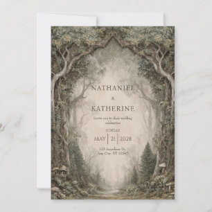 Enchanted Forest Fairytale Arch Wedding Invitation