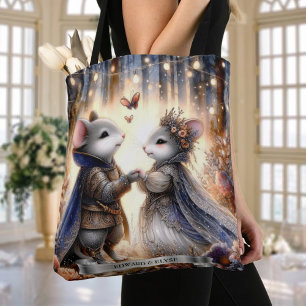 Enchanted Forest Fairytale Mouse Wedding Tote Bag