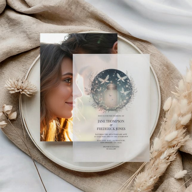 Enchanted Forest Fireflies Wedding Vellum Invitations (Enchanted Forest Fireflies Wedding Vellum Invitations)
