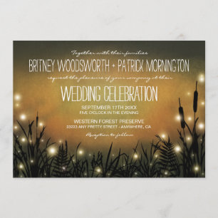 Enchanted Forest Firefly Wedding Invitations