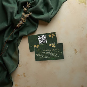 Enchanted Forest Foliage Wedding Website QR Code  Enclosure Card