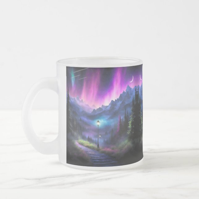 Enchanted Forest Frosted Glass Coffee Mug (Left)