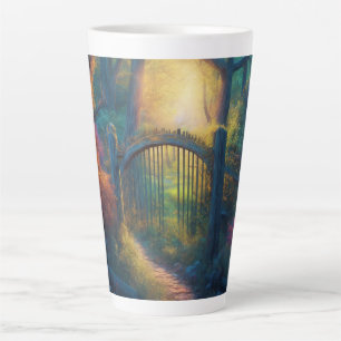 Enchanted Forest Garden Digital Art Latte Mug