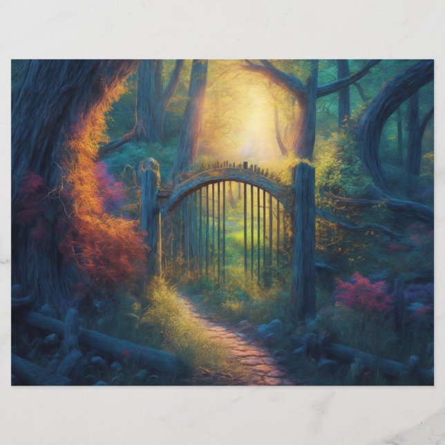 Enchanted Forest Garden | Scrapbook Paper (Back)