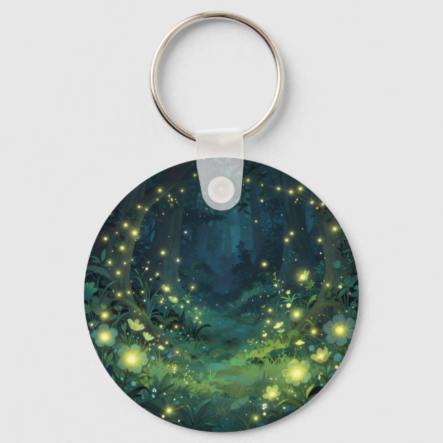 Enchanted Forest Glow Magical Night Key Ring (Front)