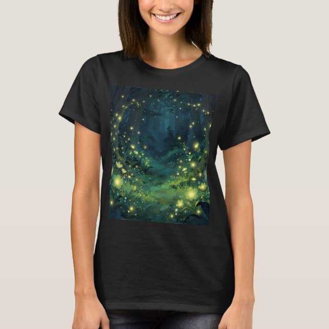 Enchanted Forest Glow Magical Night T-Shirt (Front)