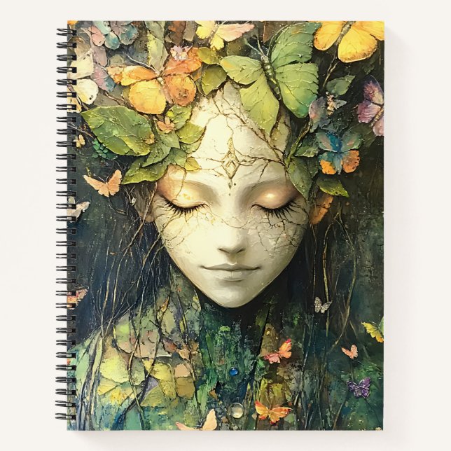 Enchanted Forest Goddess with Butterflies (2) Notebook (Front)