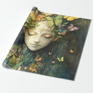 Enchanted Forest Goddess with Butterflies (2) Wrapping Paper