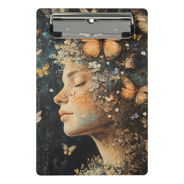 Enchanted Forest Goddess with Butterflies (4) Mini Clipboard (Front)