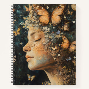 Enchanted Forest Goddess with Butterflies (4) Notebook
