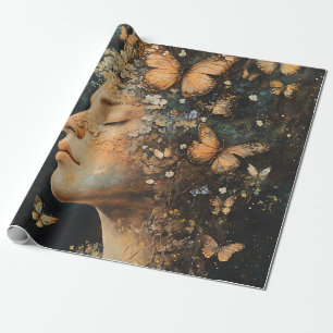 Enchanted Forest Goddess with Butterflies (4) Wrapping Paper