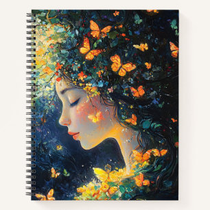 Enchanted Forest Goddess with Butterflies (5) Notebook