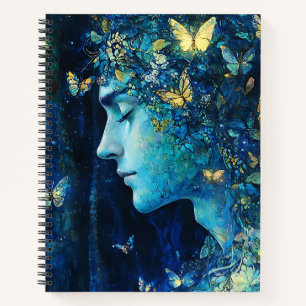Enchanted Forest Goddess with Butterflies (7) Notebook