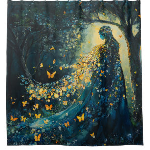 Enchanted Forest Goddess with Butterflies (8) Shower Curtain
