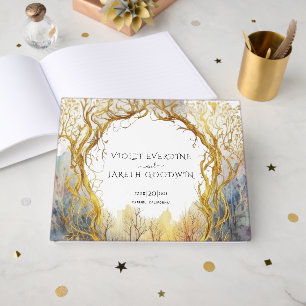Enchanted Forest Gold Portal Wedding Guest Book