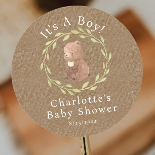 Enchanted Forest It's a Boy Classic Round Sticker