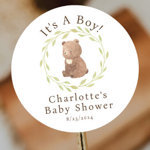 Enchanted Forest It's a Boy Classic Round Sticker