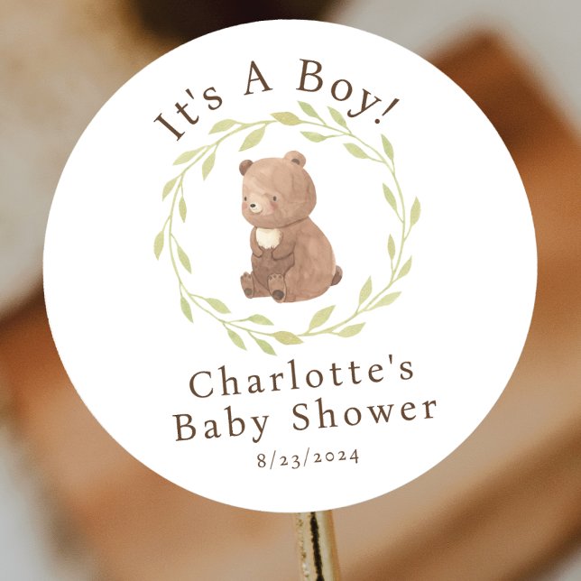 Enchanted Forest It's a Boy Classic Round Sticker (Creator Uploaded)