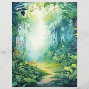 Enchanted Forest Jungle Adventure Scrapbook Paper