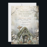Enchanted Forest Kid's Birthday Party Invitation<br><div class="desc">A magical enchanted forest themed birthday invitation for a little girl or boy birthday party,  featuring an enchanted forest setting and magical cottage in the woods,  flowers,  mushrooms and trees. Available in print,  as a digital download to send on your phone,  or both.</div>
