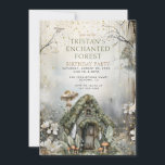 Enchanted Forest Kid's Birthday Party Invitation<br><div class="desc">A magical enchanted forest themed birthday invitation for a little girl or boy birthday party,  featuring an enchanted forest setting and magical cottage in the woods,  flowers,  mushrooms and trees. Available in print,  as a digital download to send on your phone,  or both.</div>