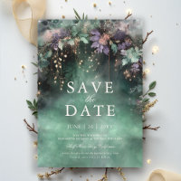 Enchanted Forest Lavender Wedding Save the Date