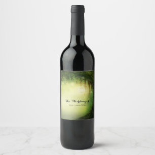 Enchanted Forest & Lights Custom Wedding Wine Label