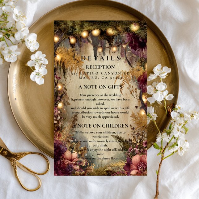 Enchanted Forest Lights Floral Wedding Enclosure Card (Creator Uploaded)