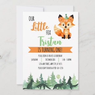 Enchanted Forest: Little Fox Birthday Invitation