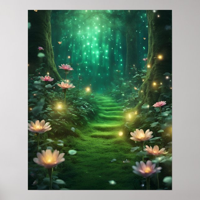Enchanted Forest Magic GREEN theme Poster (Front)
