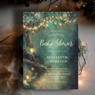 Enchanted Forest Magic Lanterns Fairy Baby Shower Invitation