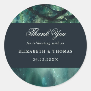 Enchanted Forest Magical Garden Dark Wedding Favou Classic Round Sticker