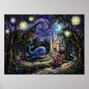 Enchanted Forest Maryland Starry Night Fairytale Poster