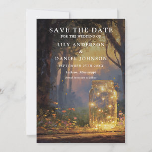 Enchanted Forest Mason Jar Photo Wedding Save The Date